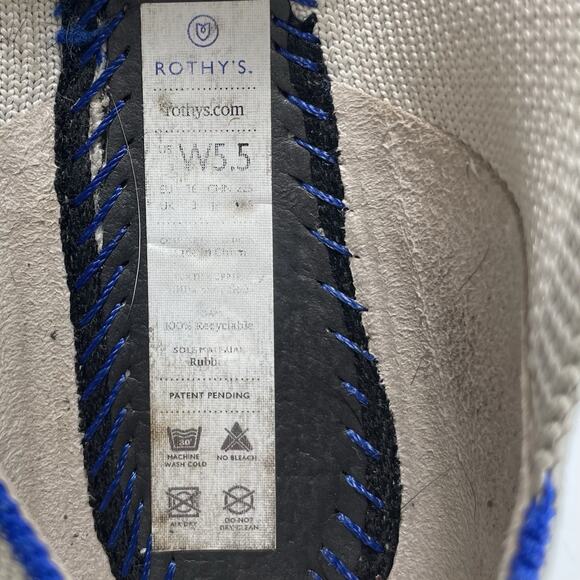 Rothy’s The Point Pointed Toe Flats Womens Size 5.5 Birdsye Flax Gray Rothys - Picture 8 of 9